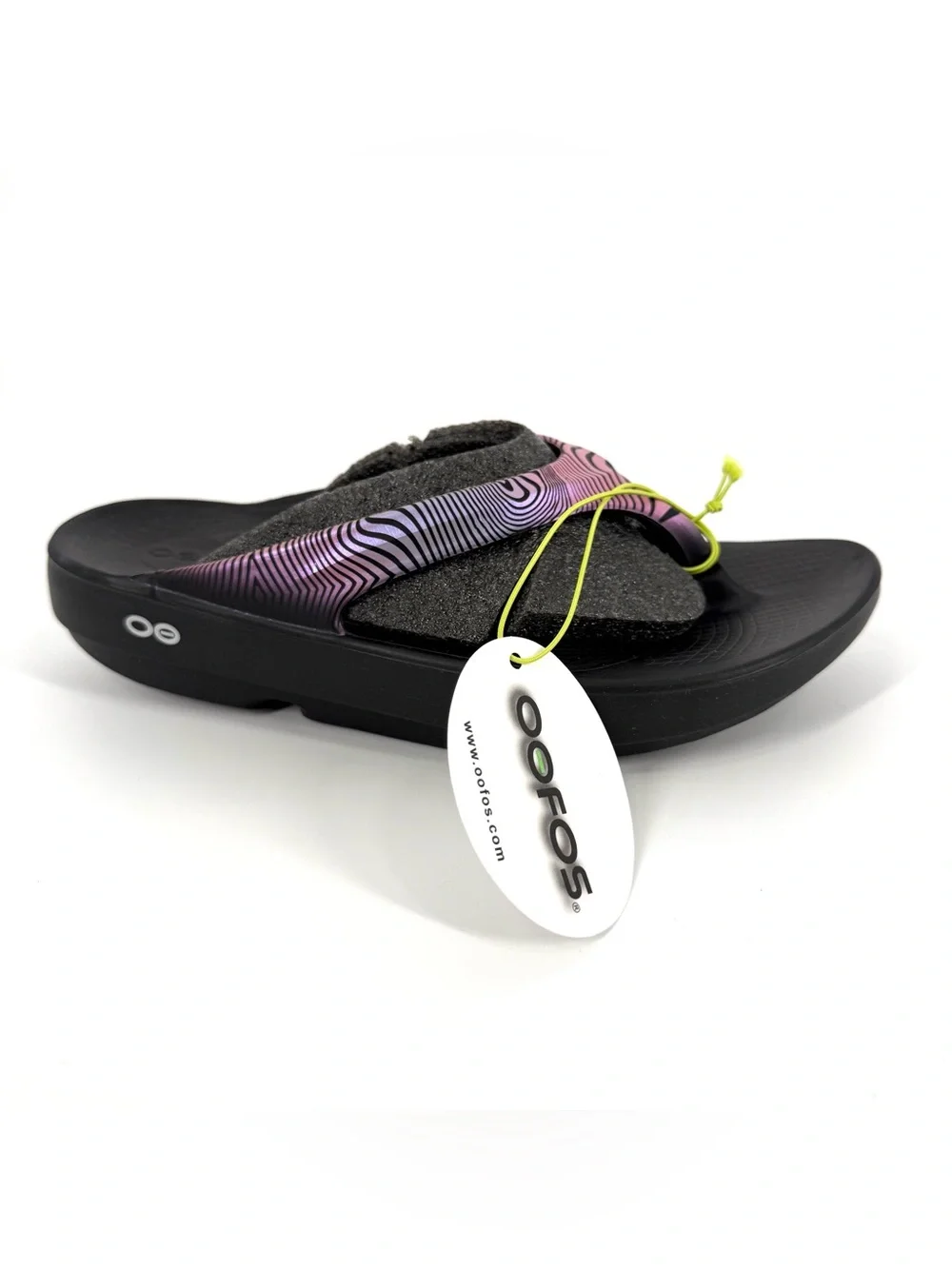 OOFOS OOlala Limited Edition Sandal Womens Size 7 Disco Zebra Recovery Cushion